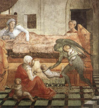 Копия картины "the birth and infancy of st. stephen (detail)" художника "липпи филиппо"