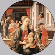 Репродукция картины "virgin with the child and scenes from the life of st. anne" художника "липпи филиппо"