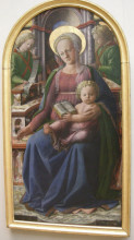Картина "madonna and child enthroned with two angels" художника "липпи филиппо"