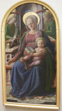 Копия картины "madonna and child enthroned with two angels" художника "липпи филиппо"