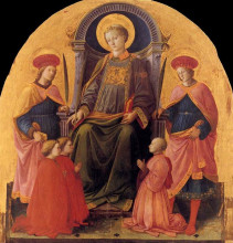Репродукция картины "st. lawrence enthroned with saints and donors" художника "липпи филиппо"