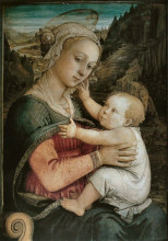 Репродукция картины "madonna and child" художника "липпи филиппо"
