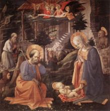 Картина "adoration of the child with saints" художника "липпи филиппо"