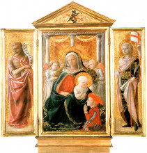 Копия картины "madonna of humility with angels and donor" художника "липпи филиппо"