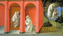 Репродукция картины "st. benedict orders st. maurus to the rescue of st. placidus" художника "липпи филиппо"