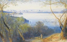 Картина "a distant view of the citadel, corfu" художника "лир эдвард"