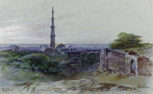 Картина "a view of the qutb minar, delhi" художника "лир эдвард"