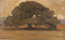 Репродукция картины "landscape with pine tree" художника "литрас николаос"