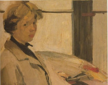 Репродукция картины "portrait of painter maria hors" художника "литрас николаос"