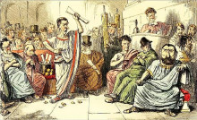 Репродукция картины "cicero denouncing catiline" художника "лич джон"