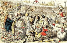 Репродукция картины "flaminius restoring liberty to greece at the isthmian games" художника "лич джон"