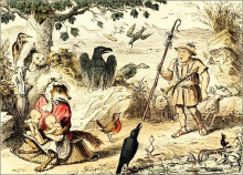 Репродукция картины "romulus and remus discovered by a gentle shepherd" художника "лич джон"