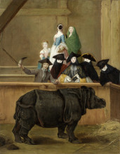 Копия картины "носорог клара" художника "лонги пьетро"