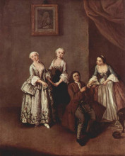Репродукция картины "семья" художника "лонги пьетро"