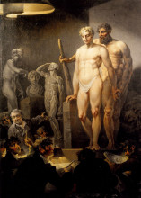 Картина "model class at the copenhagen academy" художника "лоренцен кристиан август"