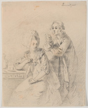 Копия картины "portrait of frederik carl trant and his wife cornelia n&#233;e schumacher 1770" художника "лоренцен кристиан август"
