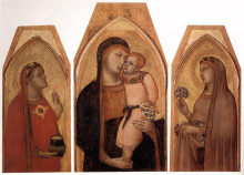 Картина "madonna and child with mary magdalene and st dorothea" художника "лоренцетти амброджо"