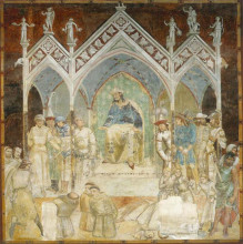 Репродукция картины "martyrdom of the franciscans" художника "лоренцетти амброджо"