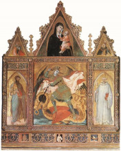 Репродукция картины "st michael" художника "лоренцетти амброджо"