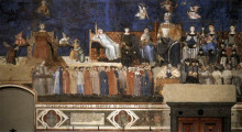 Репродукция картины "allegory of the good government" художника "лоренцетти амброджо"