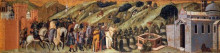 Репродукция картины "predella panel. st albert presents the rule to the carmelites" художника "лоренцетти пьетро"