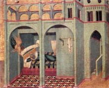 Картина "predella panel. the annunciation to sobac" художника "лоренцетти пьетро"