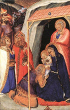 Репродукция картины "adoration of the magi" художника "лоренцетти пьетро"