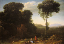 Картина "pastoral landscape with a mill" художника "лоррен клод"