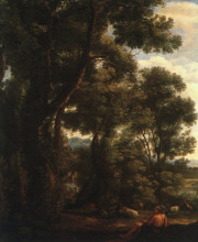 Картина "landscape with goatherd" художника "лоррен клод"