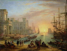 Копия картины "seaport at sunset" художника "лоррен клод"