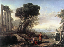 Копия картины "italian coastal landscape" художника "лоррен клод"