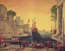 Копия картины "ulysses returning chryseis to her father" художника "лоррен клод"