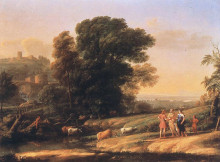 Картина "landscape with cephalus and procris reunited by diana" художника "лоррен клод"