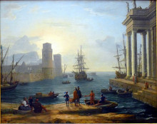 Репродукция картины "embarkation of ulysses" художника "лоррен клод"