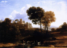 Картина "landscape with shepherds" художника "лоррен клод"