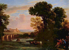 Репродукция картины "pastoral landscape" художника "лоррен клод"