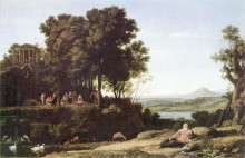 Картина "landscape with apollo and the muses" художника "лоррен клод"