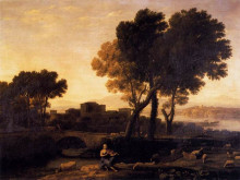 Копия картины "apollo guarding the herds of admetus" художника "лоррен клод"