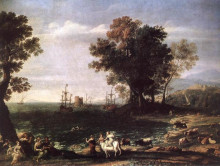 Репродукция картины "the rape of europa" художника "лоррен клод"