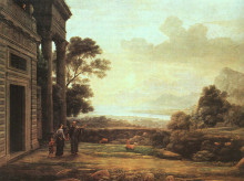 Картина "the expulsion of hagar" художника "лоррен клод"