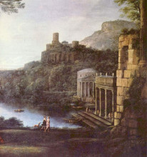 Репродукция картины "landscape with the nymph egeria and numa" художника "лоррен клод"