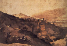 Картина "view of tivoli" художника "лоррен клод"