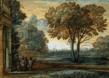 Картина "seascape with aeneas on delos" художника "лоррен клод"