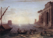 Копия картины "a seaport at sunrise" художника "лоррен клод"