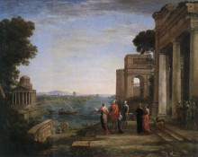 Картина "aeneas and dido in carthage" художника "лоррен клод"