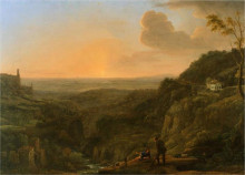 Картина "a view of the roman campagna from tivoli" художника "лоррен клод"