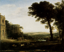 Картина "the father of psyche sacrificing at the temple of apollo" художника "лоррен клод"