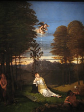 Репродукция картины "allegory of chastity" художника "лотто лоренцо"