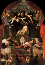 Репродукция картины "the charity of st. anthony" художника "лотто лоренцо"