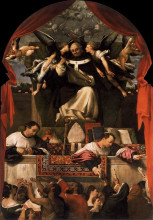 Копия картины "the charity of st. anthony" художника "лотто лоренцо"